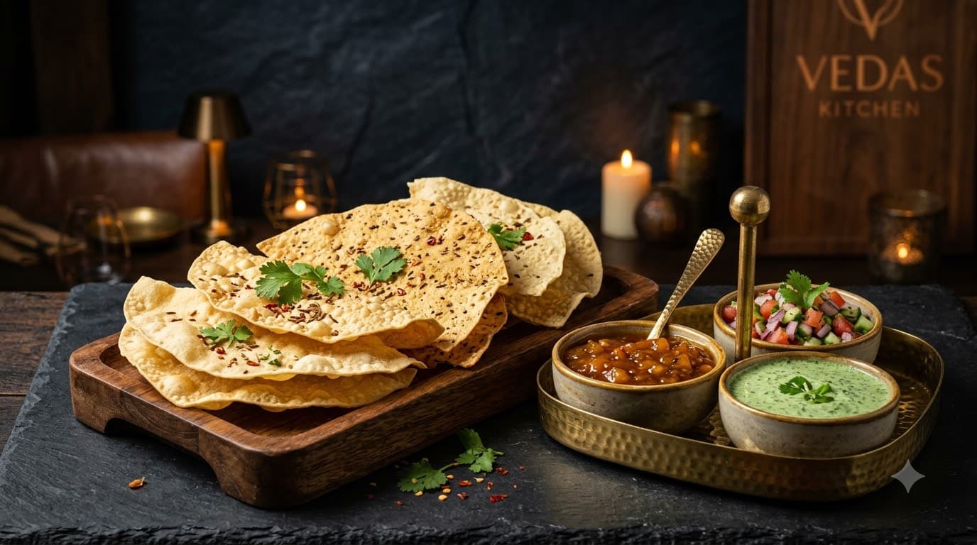 Plain Poppadoms and Chutneys